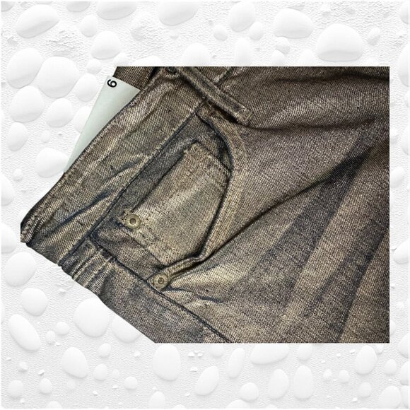 STUNNING JOE FRESH Black/Gold Coated Metallic Slim Jeans - Size 30" - Picture 7 of 10